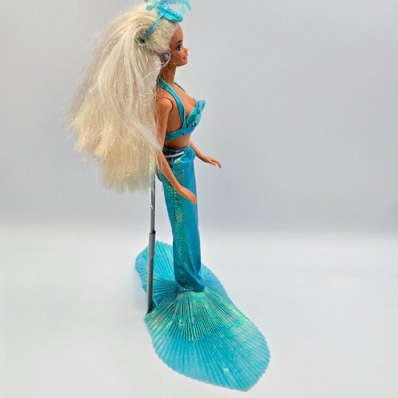 1991 Mattel Mermaid Barbie Doll 1991 1434 Blonde Glitter Hair Read - Picture 9 of 16